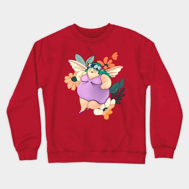 Real Fairies Have Curves Crewneck Sweatshirt by Mushrooms And Stardust